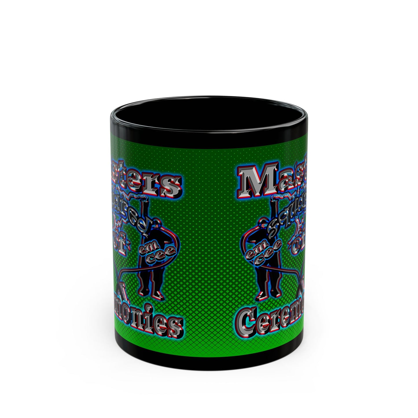 em cee squared - Black Mug (logo green)