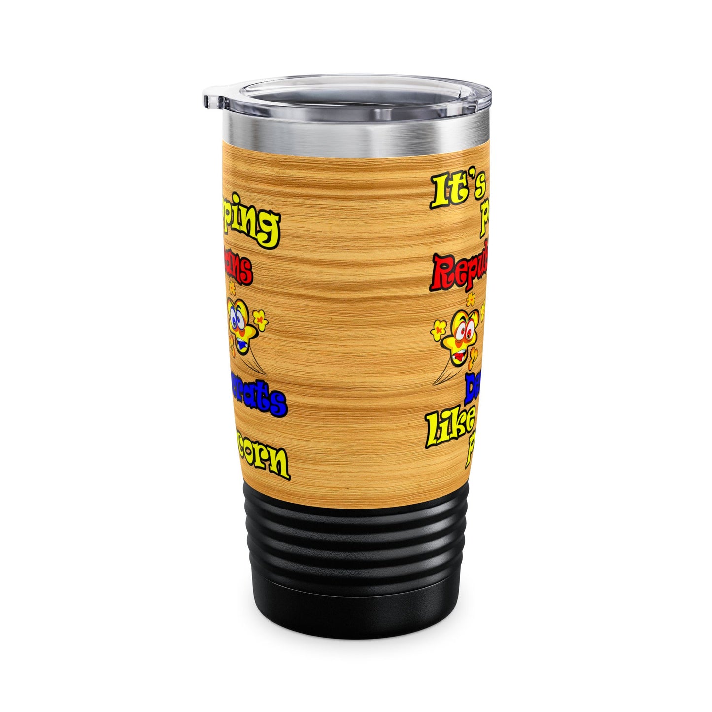 popping like popcorn - Ringneck Tumbler, 20oz (butterscotch wood finish)