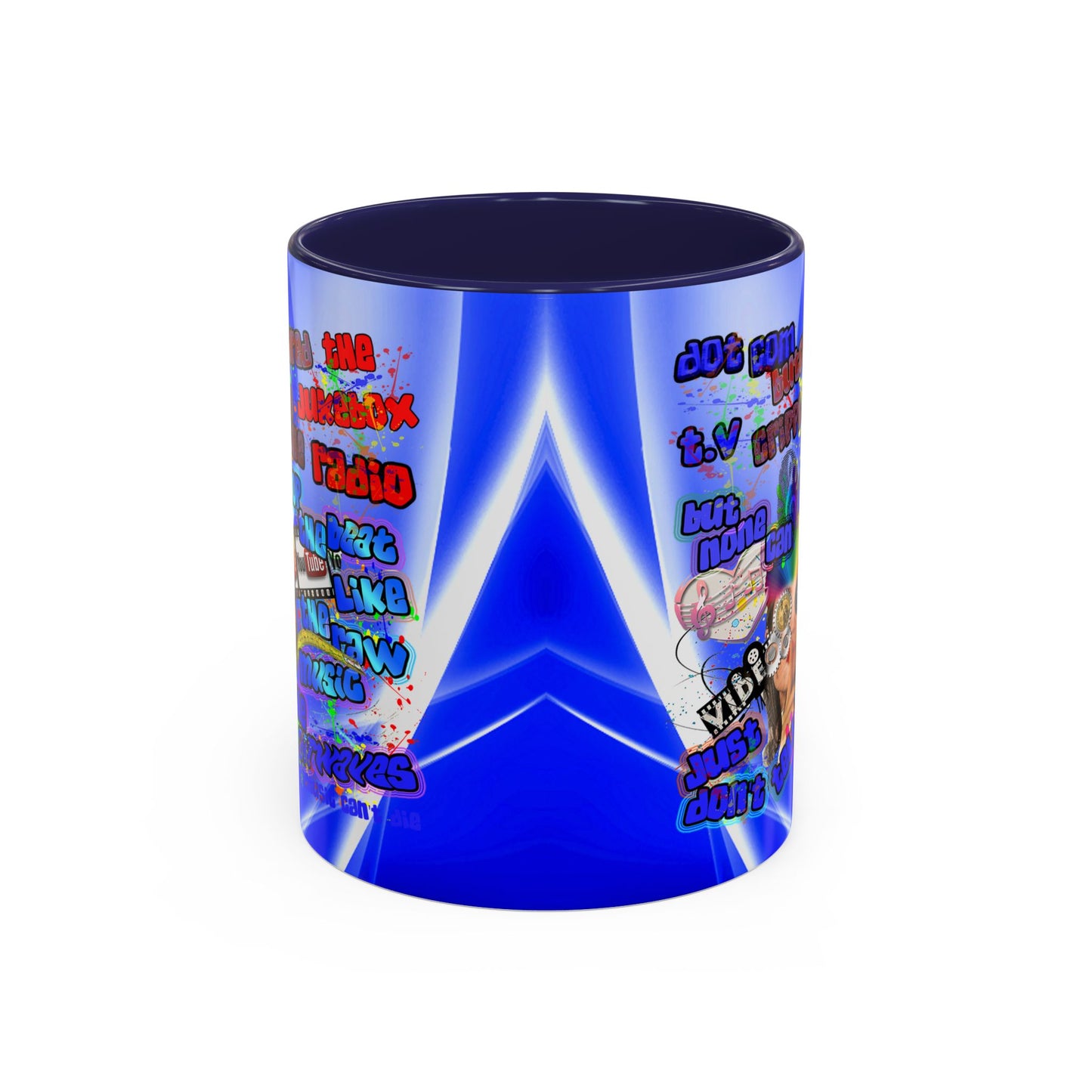 drop the beat - Accent Mug (blue-white wave)