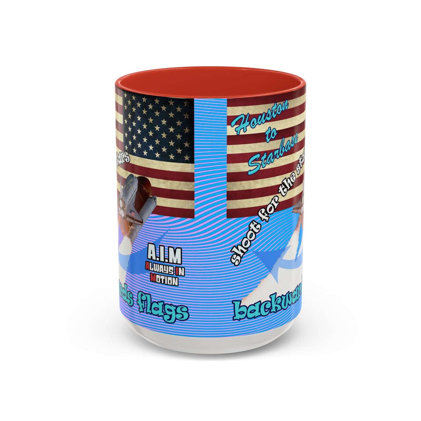 shoot for the stars - Accent Mug (light blue-purple wave)