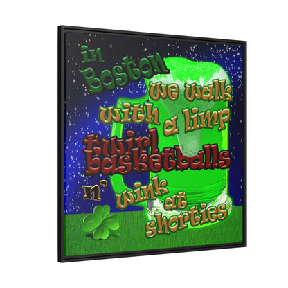 celtics logo - framed canvas art ('snoops' background)