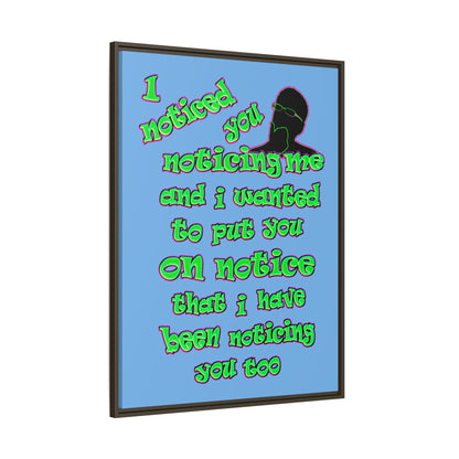noticed you noticing - framed canvas art (light blue)