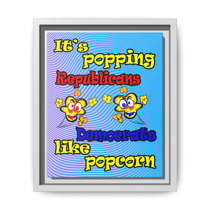 popping like popcorn - framed canvas art (light blue-purple wave)