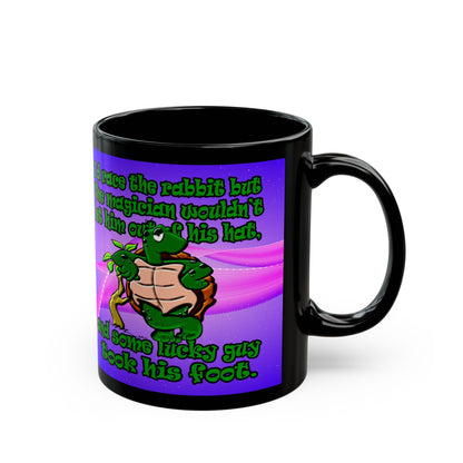 turtle race - Black Mug (purple-pink wave)
