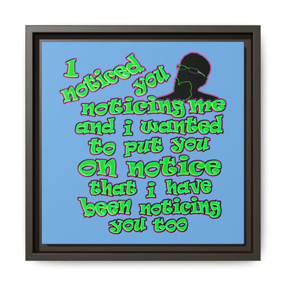 noticed you noticing - framed canvas art (light blue)