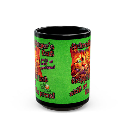 schrodinger's cat - Black Mug (green turf)