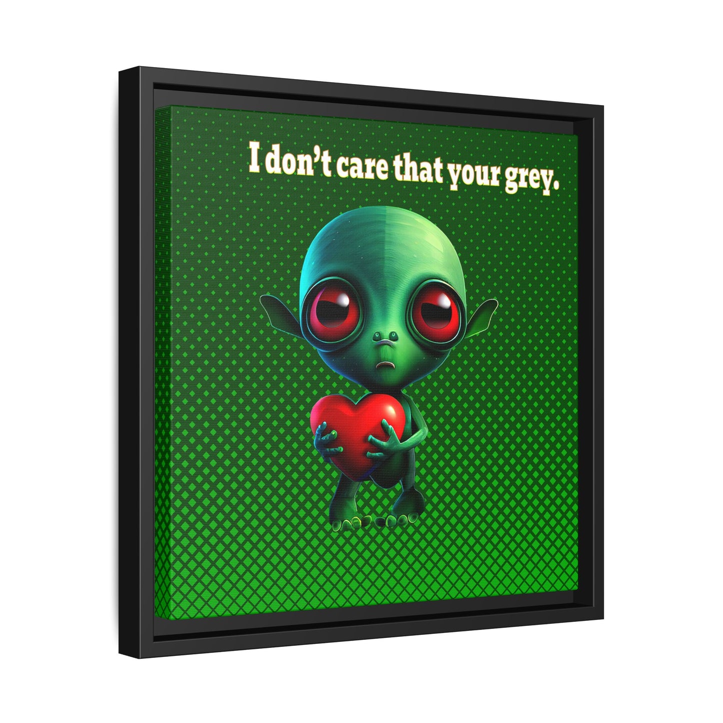 I don't care that your grey - framed canvas art (logo green)