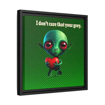 I don't care that your grey - framed canvas art (logo green)