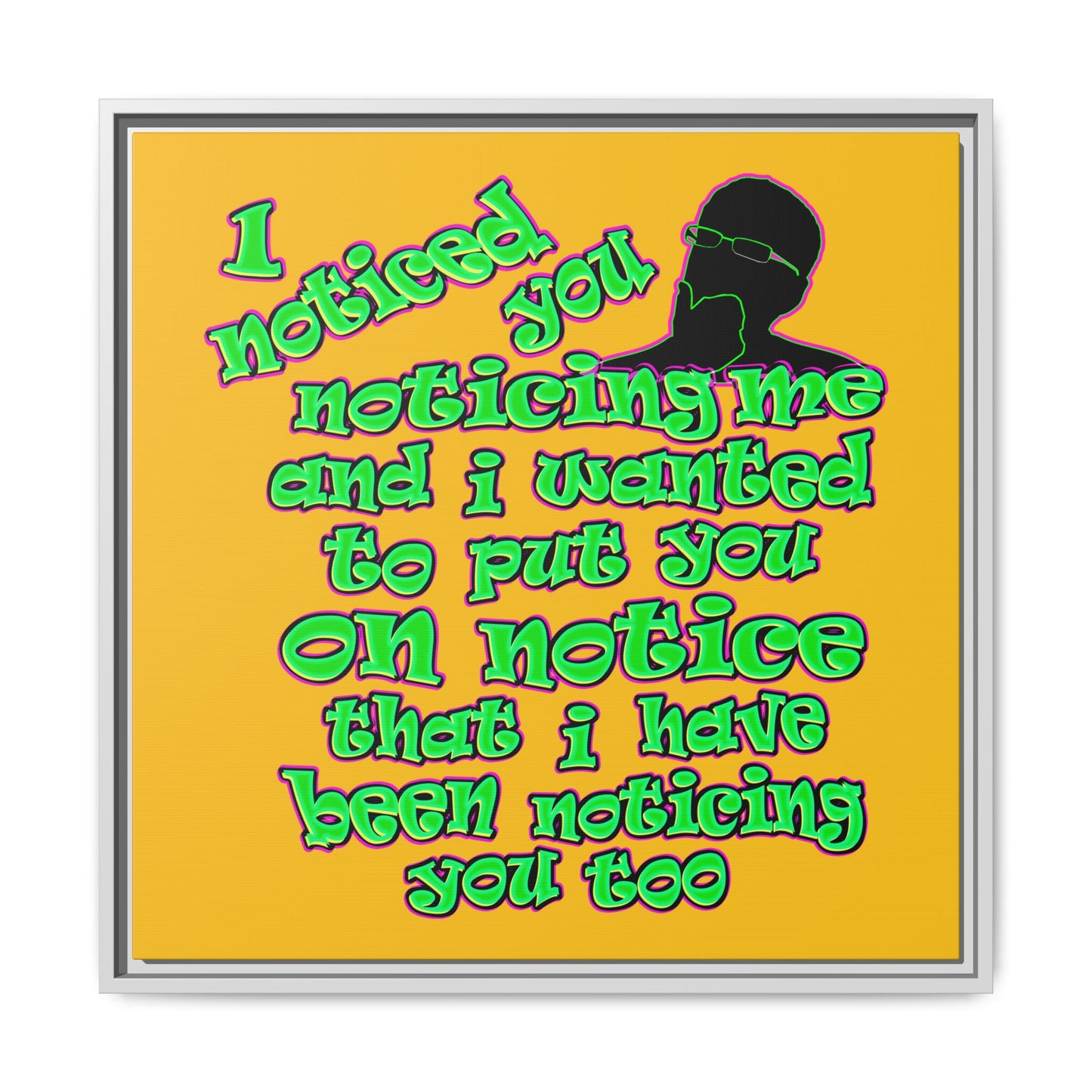 noticed you noticing - framed canvas art (yellow)