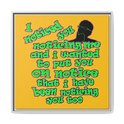 noticed you noticing - framed canvas art (yellow)