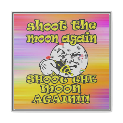 shoot the moon again - framed canvas art (color blur)