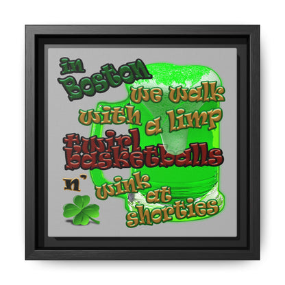celtics logo - framed canvas art (light grey)