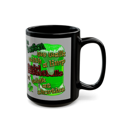 celtics logo - Black Mug (light grey)