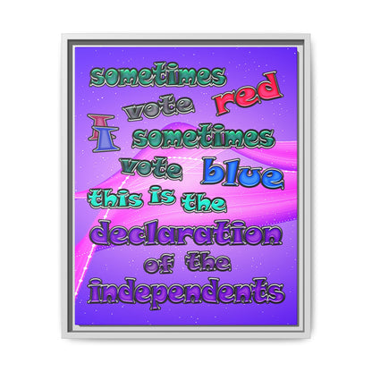 declaration of the independents - framed canvas art (purple-pink wave)