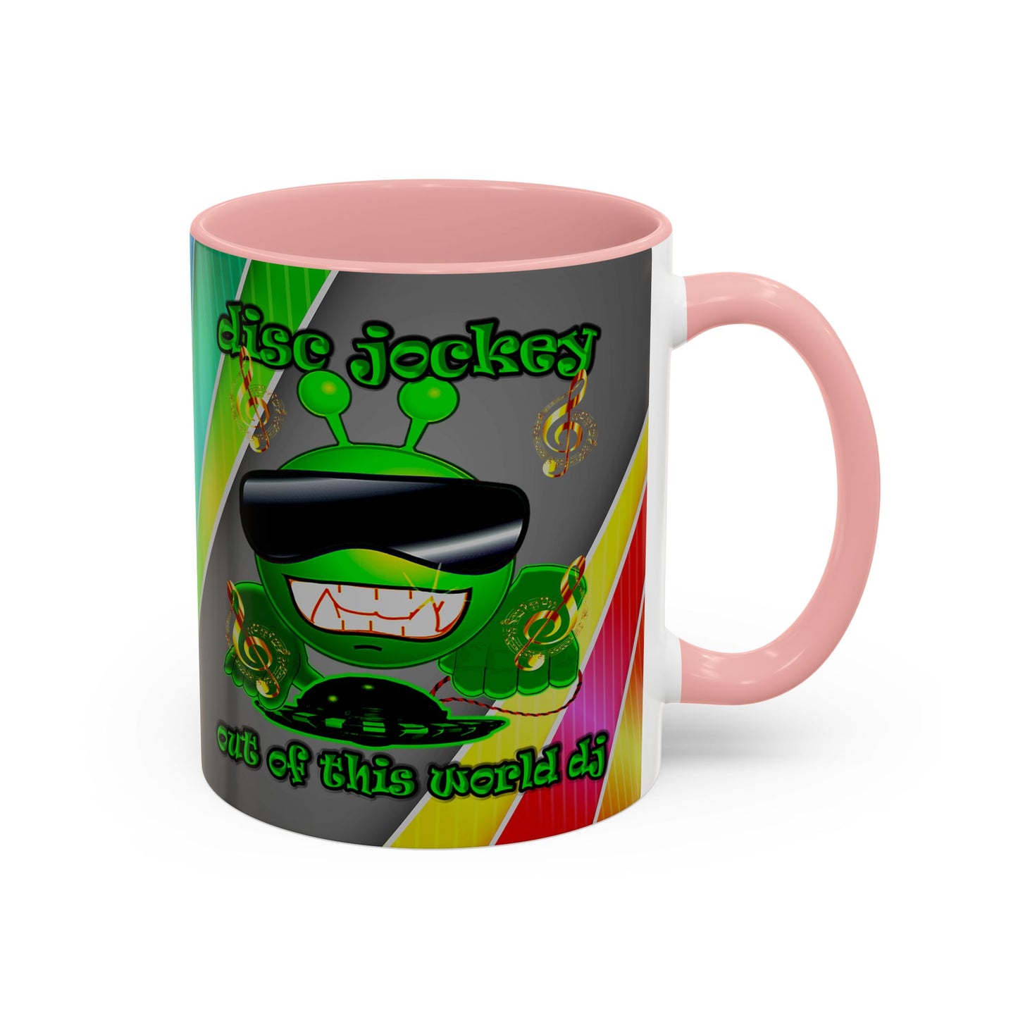 disc jockey - Accent Mug (rainbow split)