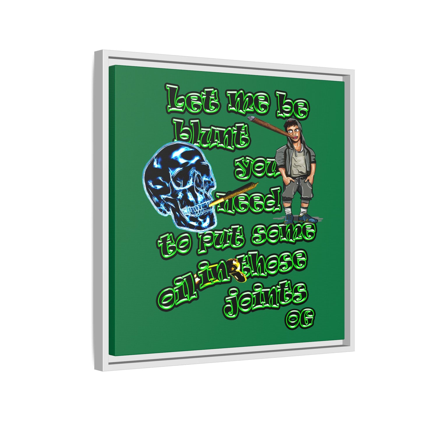 og - framed canvas art (dark green)