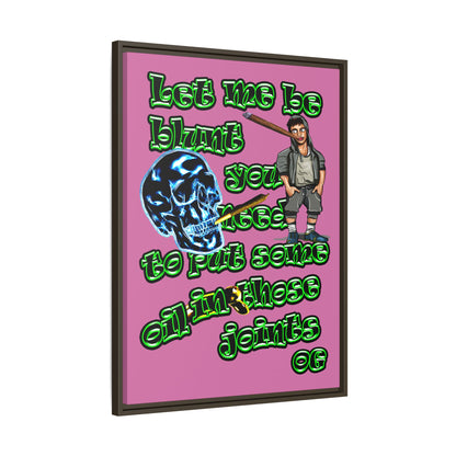 og - framed canvas art (light pink)