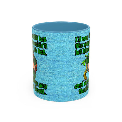 turtle race - Accent Mug (faded dark blue)