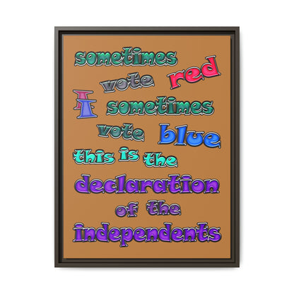 declaration of the independents - framed canvas art (light brown)