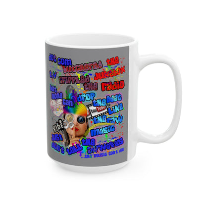 drop the beat - White Mug (grey)