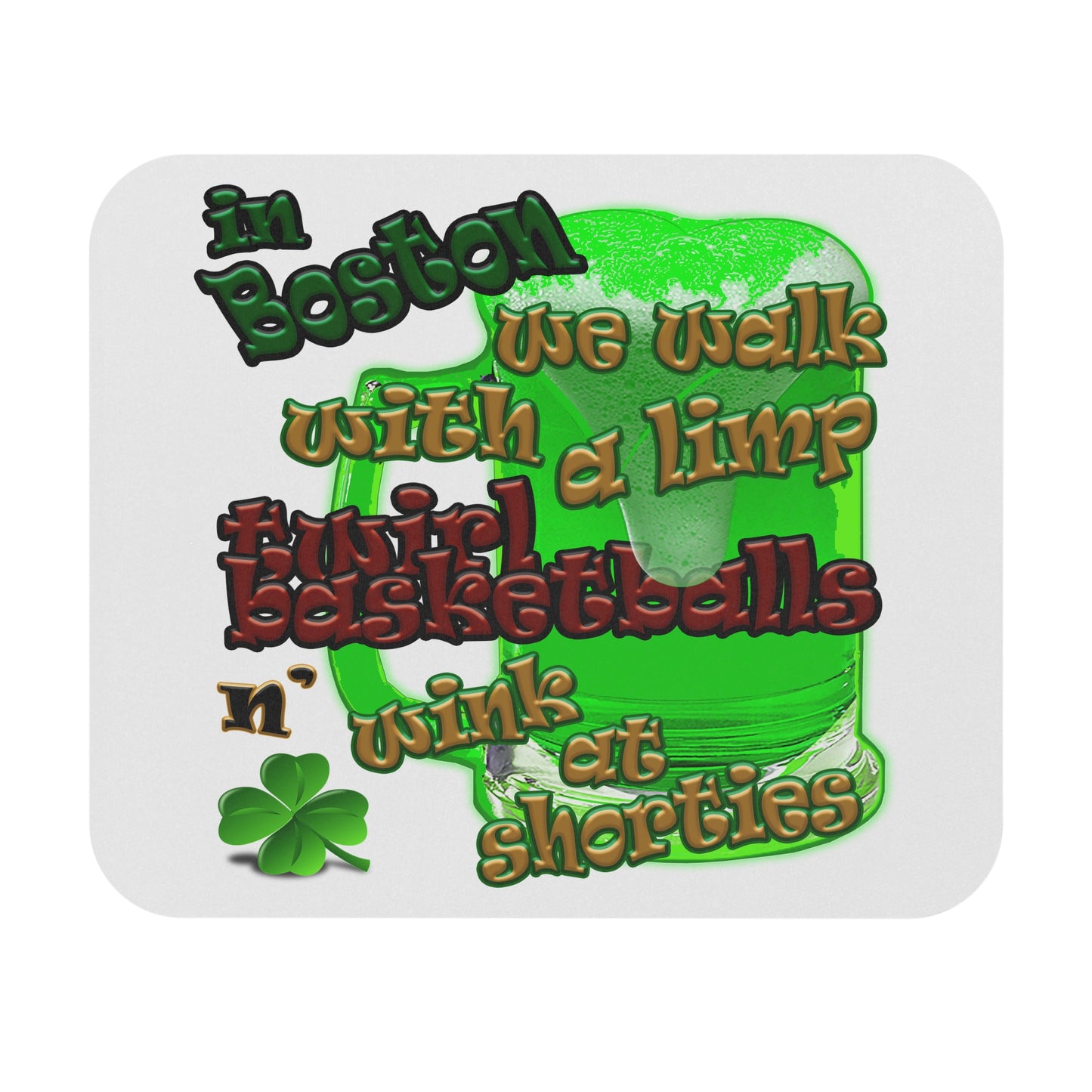 celtics logo - Mouse Pad (Rectangle) (white)
