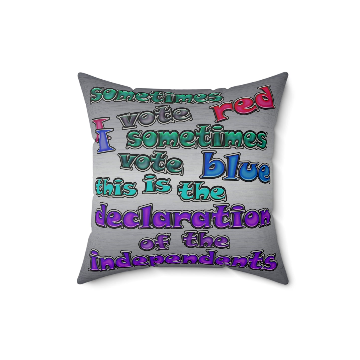 declaration of the independents - Faux Suede Square Pillow - (brushed nickel)