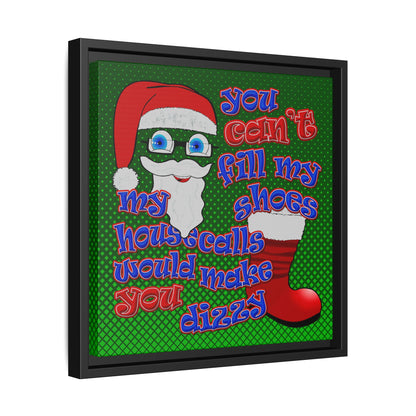 santa's shoes - framed canvas art (logo green)