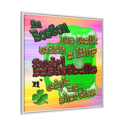 celtics logo - framed canvas art (color blur)