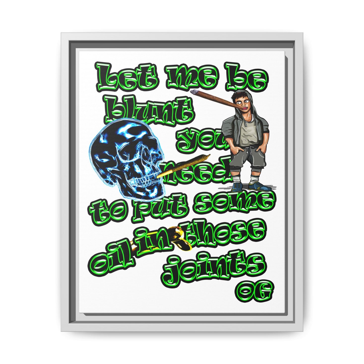 og - framed canvas art (white)