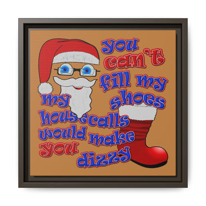 santa's shoes - framed canvas art (light brown)