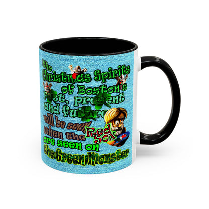 christmas spirits of boston - Accent Mug (faded blue)