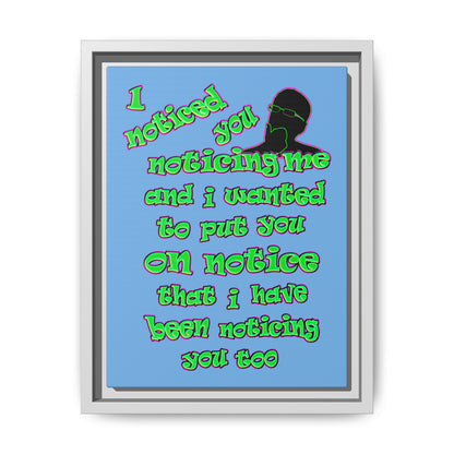 noticed you noticing - framed canvas art (light blue)