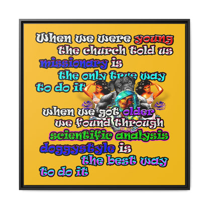 doggystyle - framed canvas art (yellow)