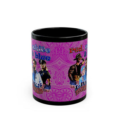 rw&b lives matter - Black Mug (pink swirl)