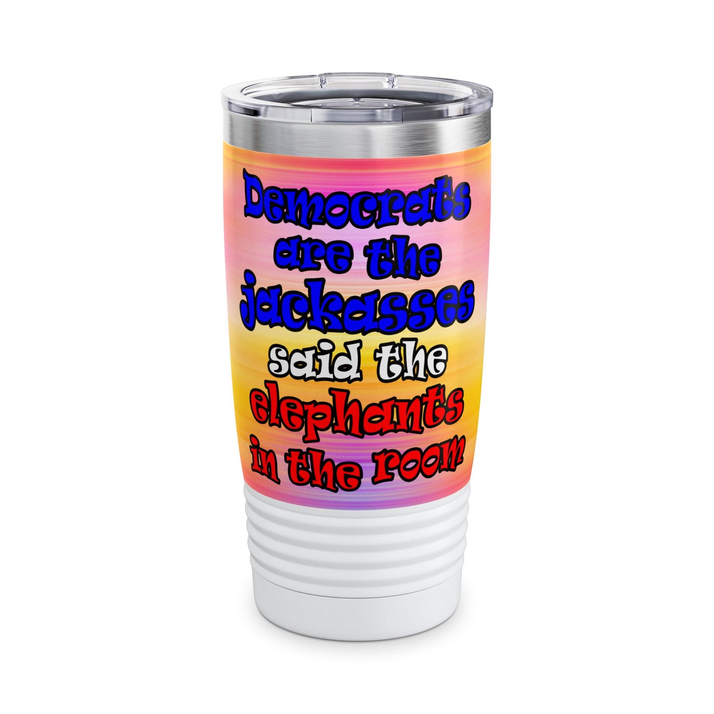 donkeys and elephants - Ringneck Tumbler, 20oz (color blur)