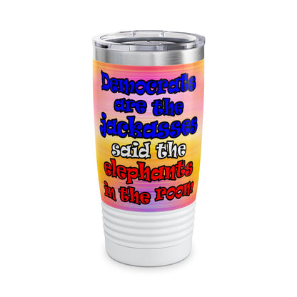 donkeys and elephants - Ringneck Tumbler, 20oz (color blur)