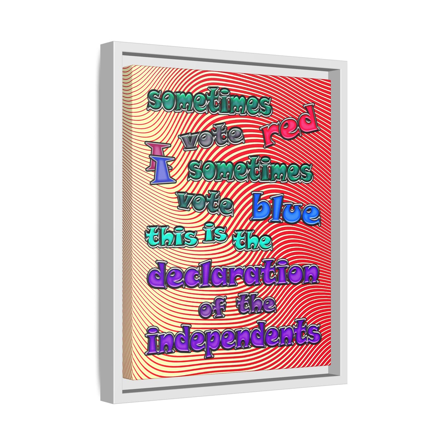 declaration of the independents - framed canvas art (yellow-orange wave)