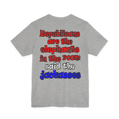 donkeys and elephants - Unisex Jersey Short Sleeve Tee