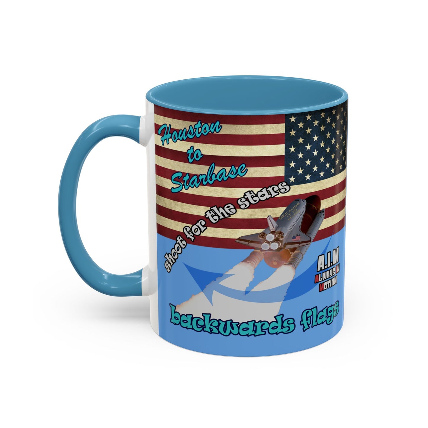 shoot for the stars - Accent Mug (light blue)