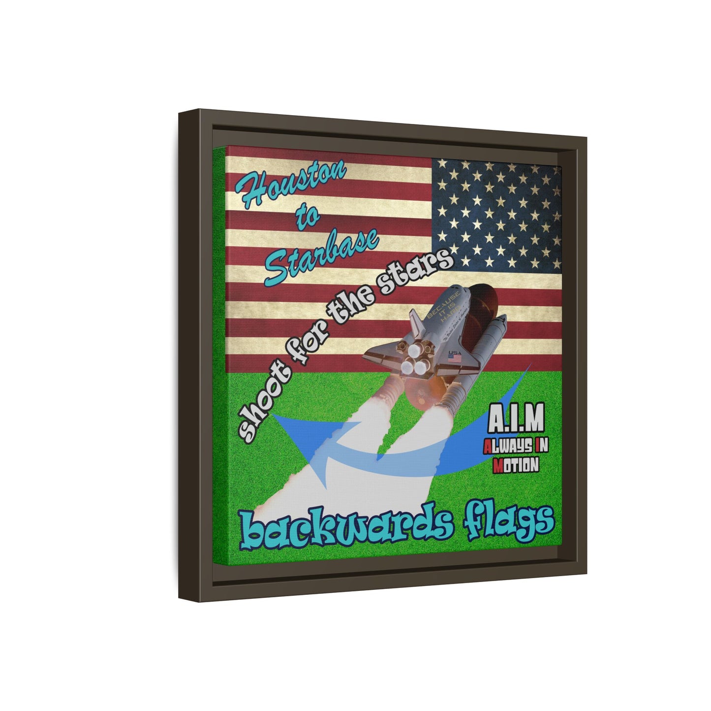 shoot for the stars - framed canvas art (green turf)