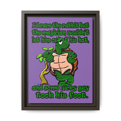 turtle race - framed canvas art (light purple)