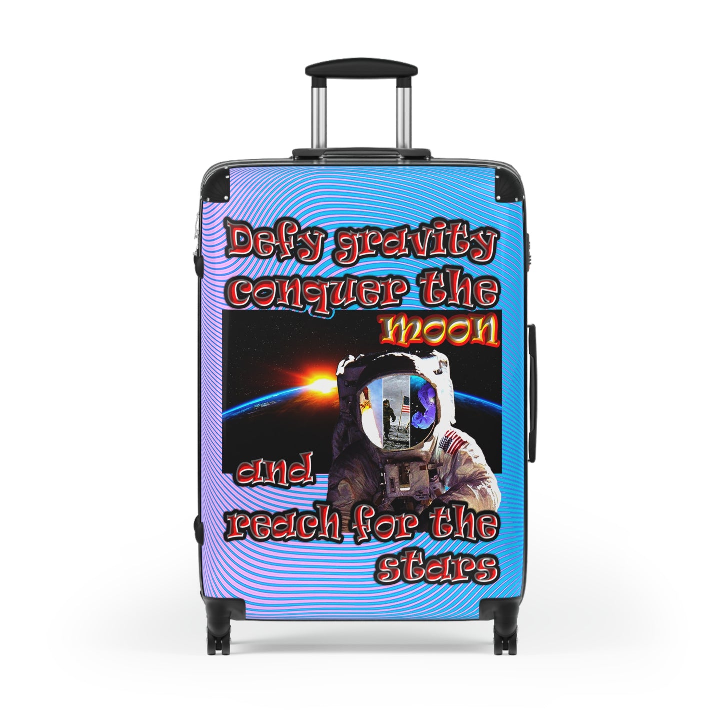 defy conquer reach - Suitcase (light blue-purple wave)