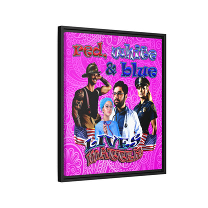 rw&b lives matter - framed canvas art (pink swirl)