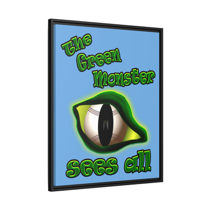 green monster - framed canvas art (light blue)