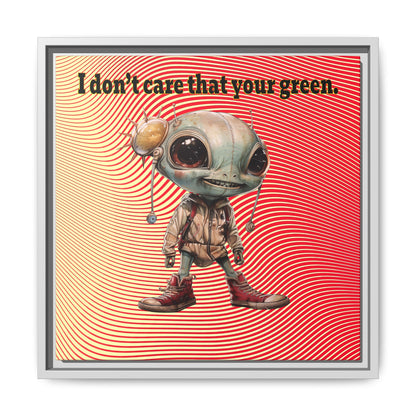 I don't care that your green - framed canvas art (yellow-orange wave)