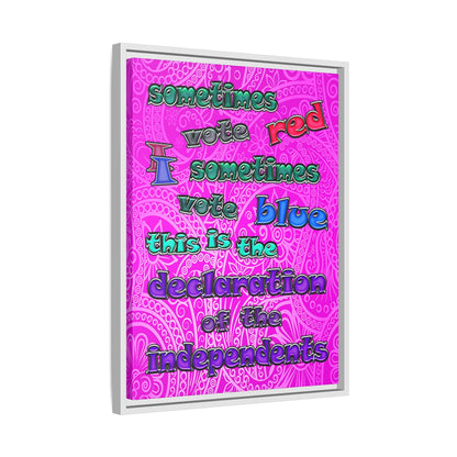 declaration of the independents - framed canvas art (pink swirl)