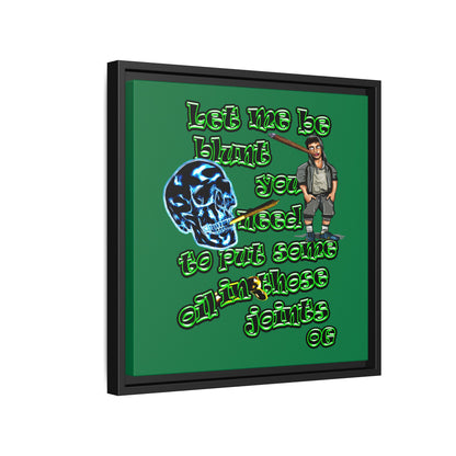 og - framed canvas art (dark green)