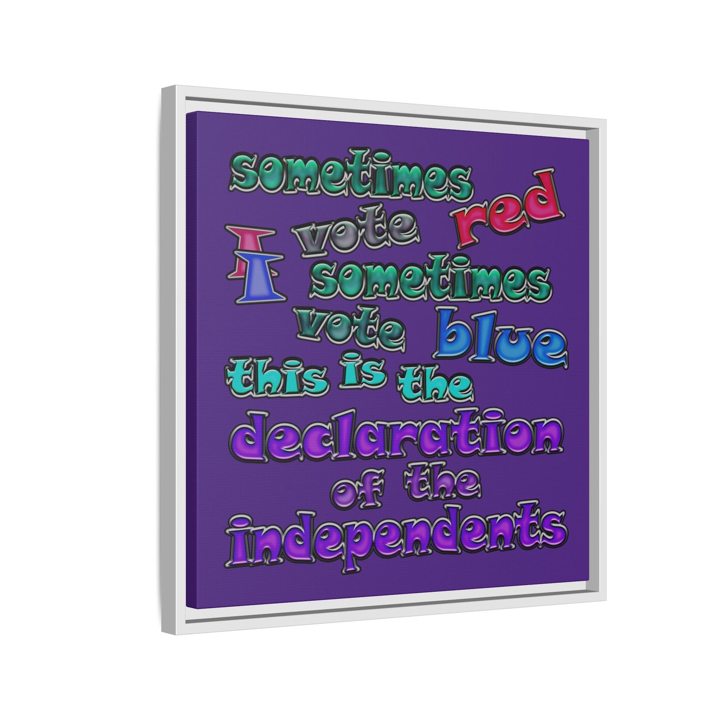 declaration of the independents - framed canvas art (purple)