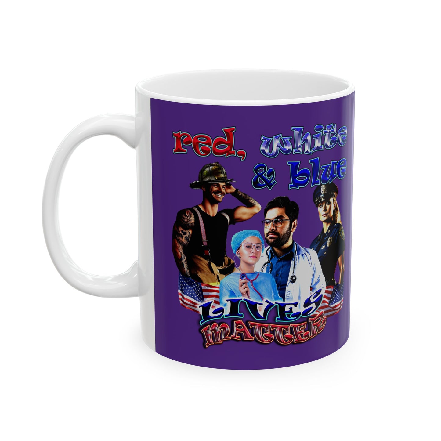 rw&b lives matter - White Mug (purple)