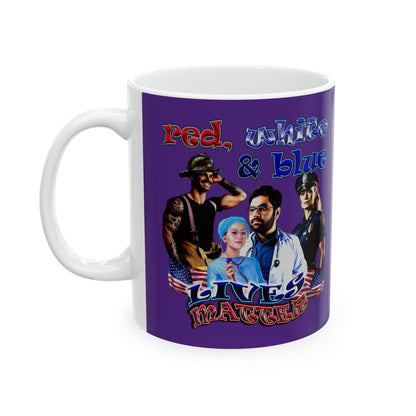rw&b lives matter - White Mug (purple)
